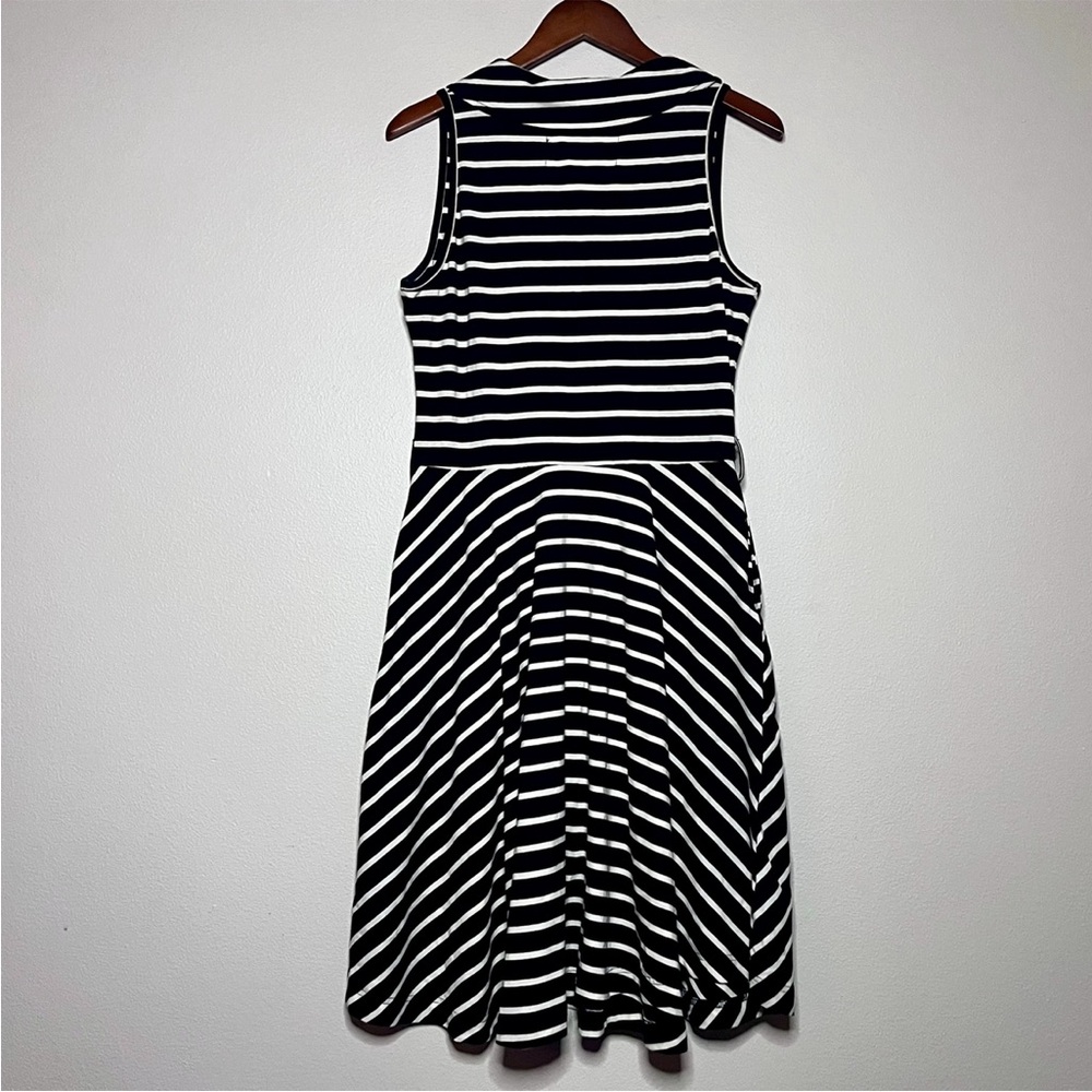 Effie's Heart Navy and White Striped Midi Dress - Picture 3 of 10